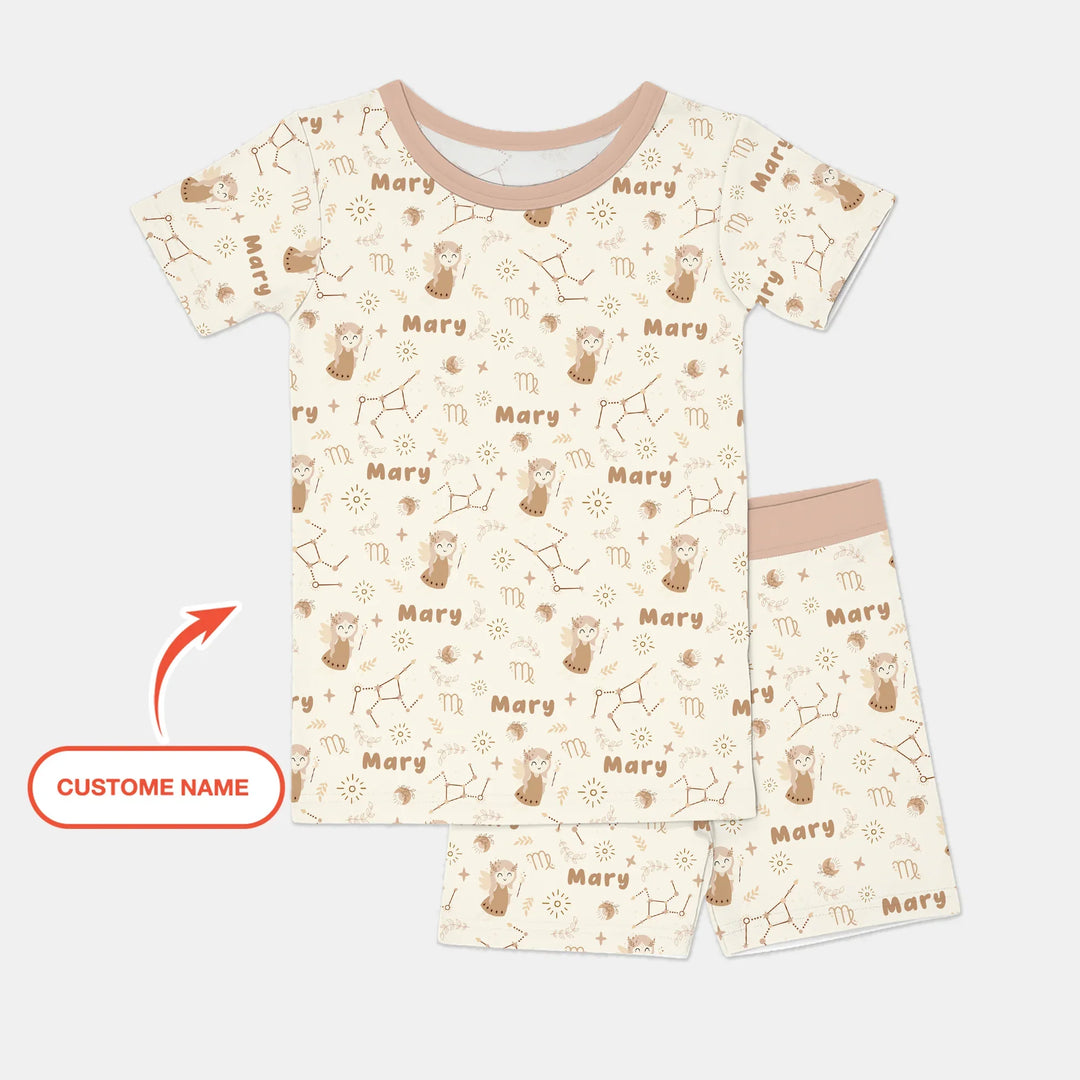 Zweiteiliges Pyjama-Set mit kurzen Ärmeln und Shorts im Sommer-Design