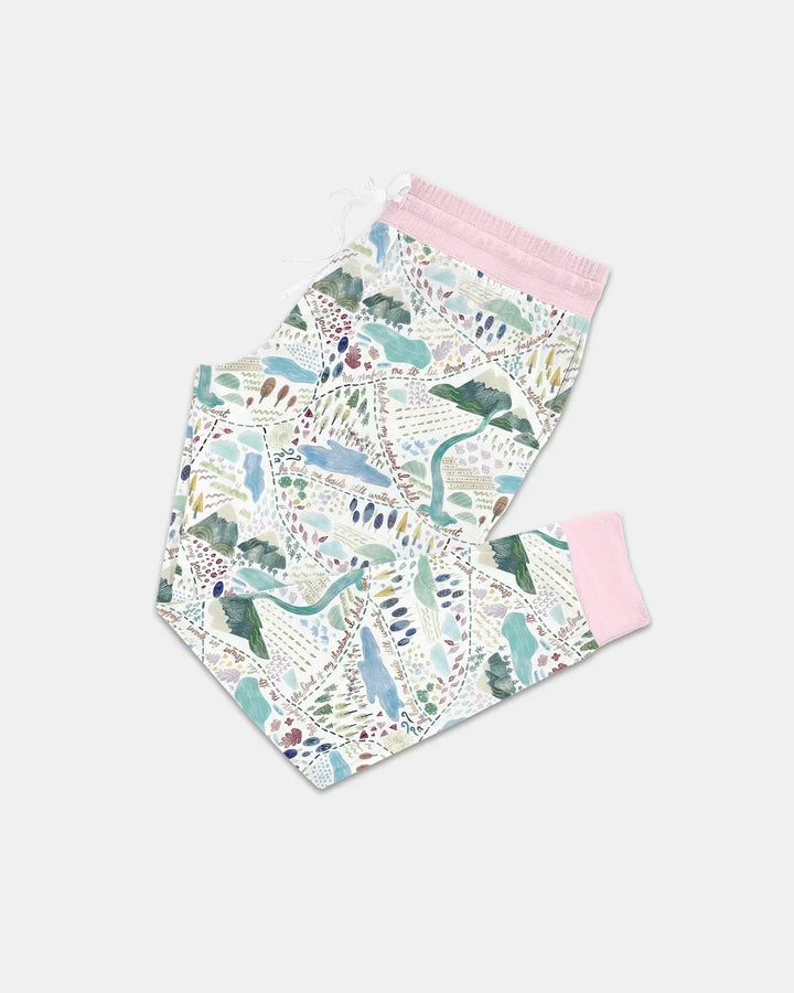 Whimsical Psalms 23 Map Bamboo Women Pajama Set