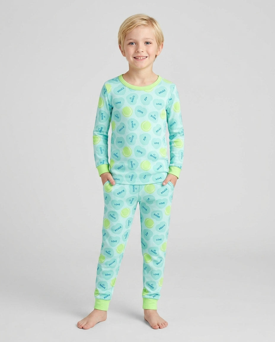Tennis with Love Bamboo Two Piece Long Sleeve Pajama Set
