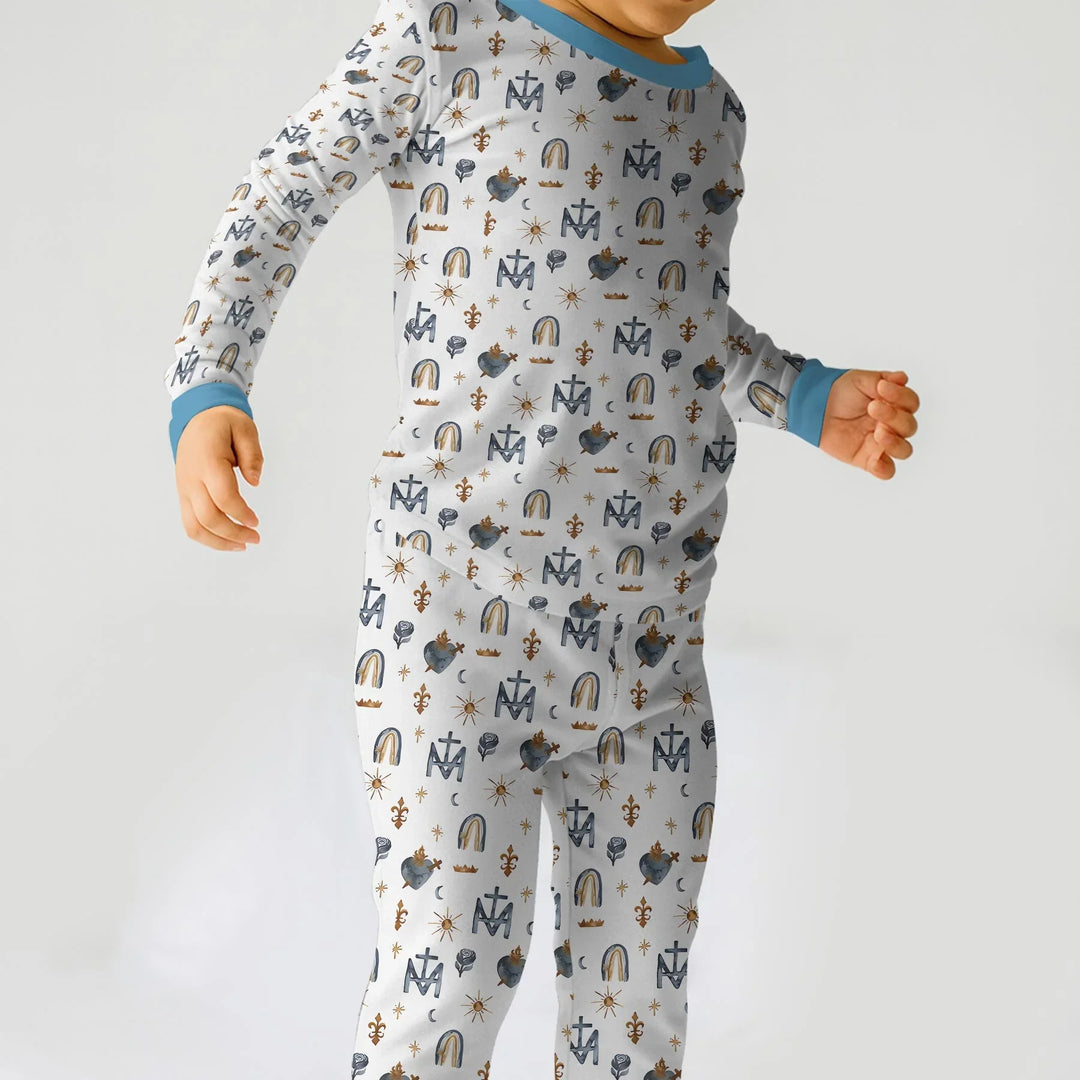 Zweiteiliges Langarm-Pyjama-Set mit Sommerfrüchten