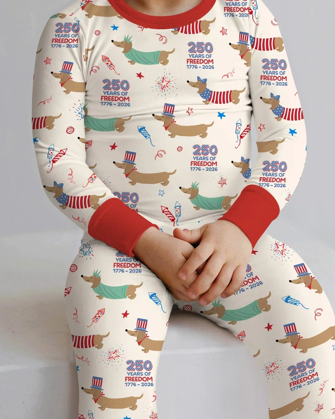 Zweiteiliges Langarm-Pyjama-Set mit Sommerfrüchten