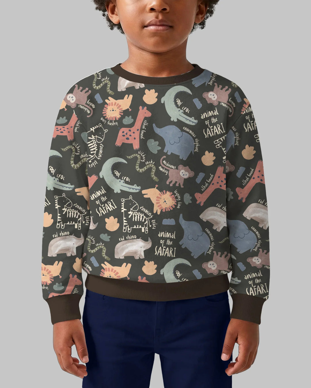 Lustige afrikanische Tiere Bambus Rundhals-Sweatshirt