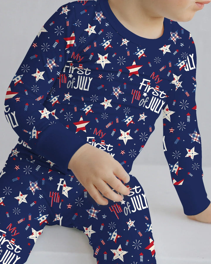Zweiteiliges Langarm-Pyjama-Set mit Sommerfrüchten
