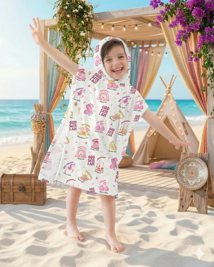 Gott sagt, ich bin ein Mädchen Bambus-Schwimmponcho