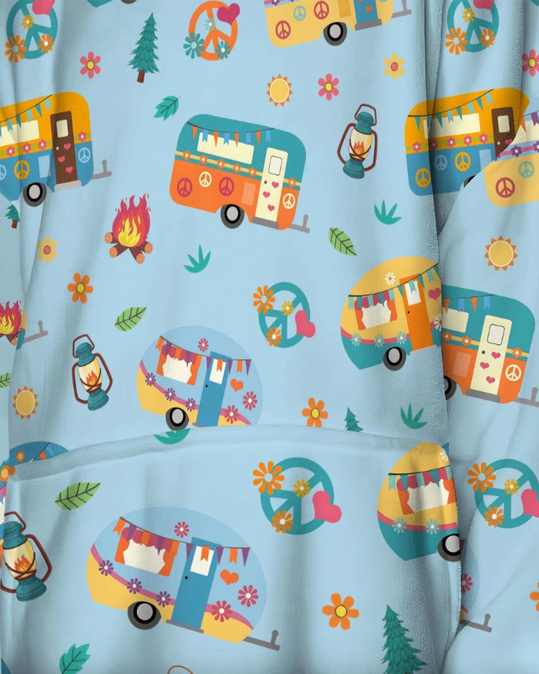 Happy Little Camper Bamboo Blanket Hoodie