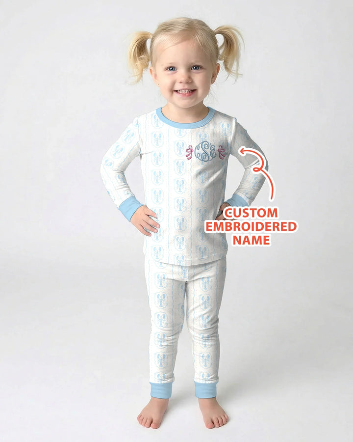 Zweiteiliges Langarm-Pyjama-Set mit Sommerfrüchten