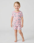 Happy Soccer Ball Family Matching Bamboo Two Piece Short Sleeve Shorts Pajama Set