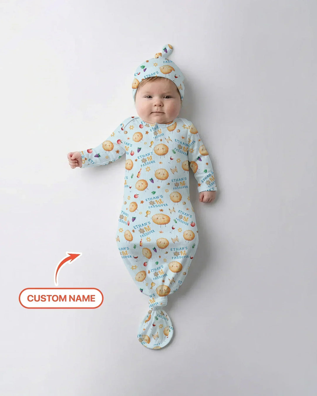 Custom Name 1st Passover Bamboo Knot Gown