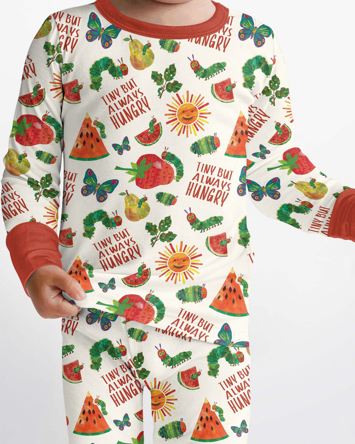 Tiny But Always Hungry Caterpillar Bamboo Two Piece Long Sleeve Pajama Set