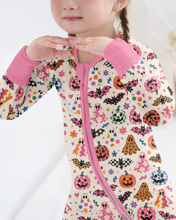 Funky Retro Ghosts Bamboo Convertible Zippy