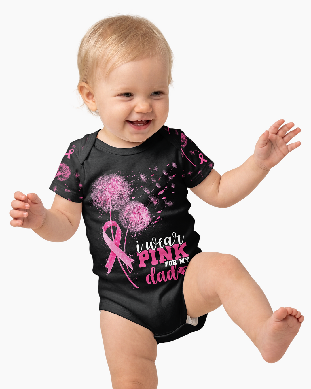 Dandelion Pink For Dad Bamboo Bodysuit
