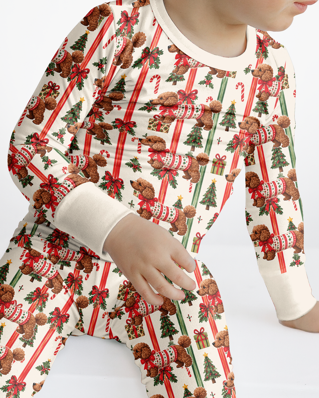 Puppy Holiday Bamboo Two Piece Long Sleeve Pajama Set