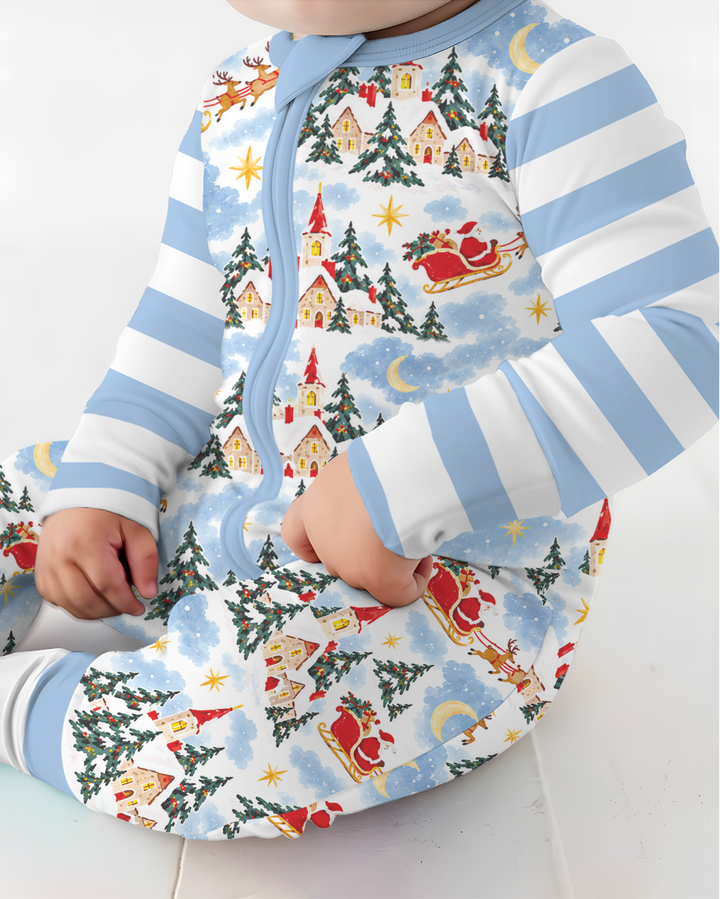 Whimsical Santa's Winter Village Bamboo Convertible Zippy