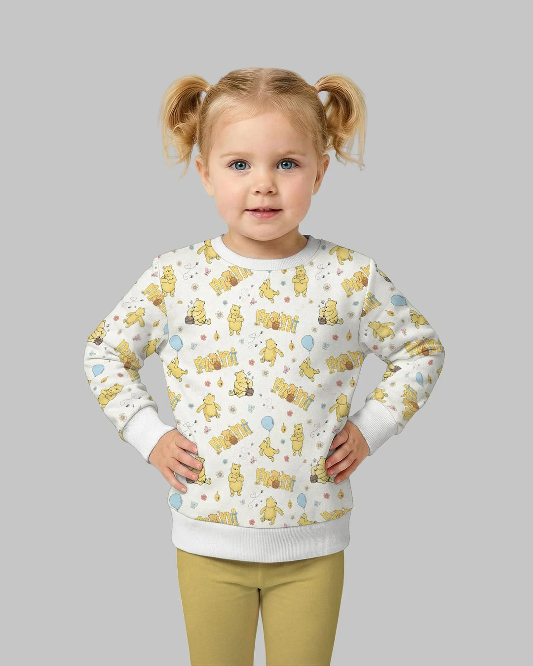 Mama & Mini Honey Bear Bambus-Sweatshirt mit Rundhalsausschnitt