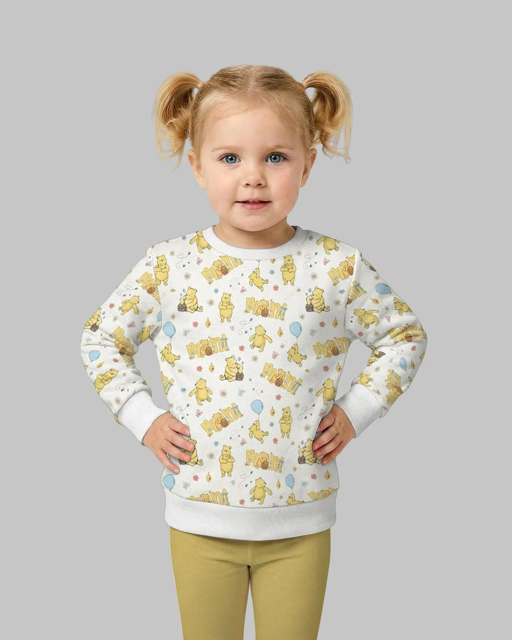 Mama & Mini Honey Bear Bambus-Sweatshirt mit Rundhalsausschnitt