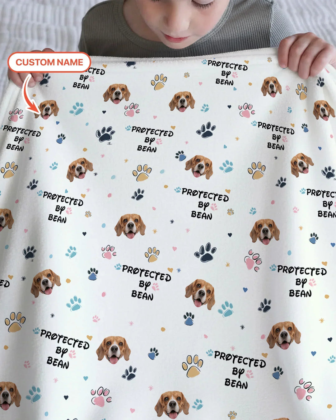 Custom Dog Pattern Bamboo Blanket