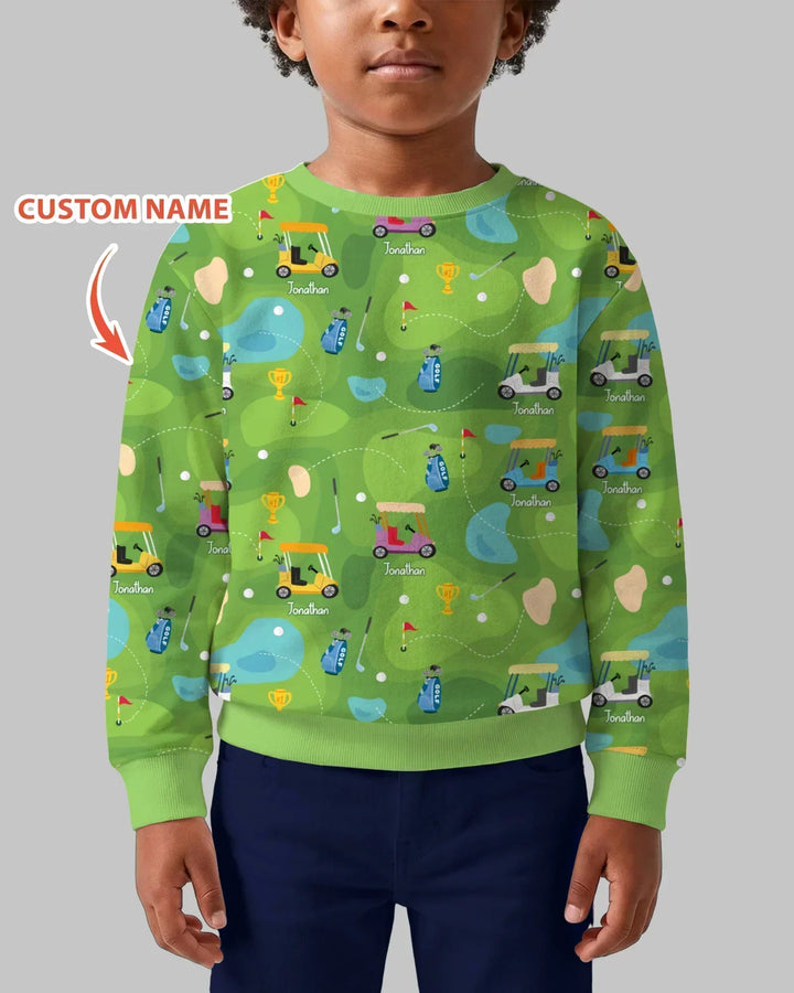 Personalisierbares Golf-Saison Familien-Sweatshirt aus Bambus mit Rundhalsausschnitt