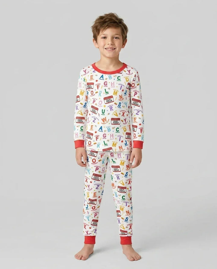 Zweiteiliges Langarm-Pyjama-Set mit Sommerfrüchten