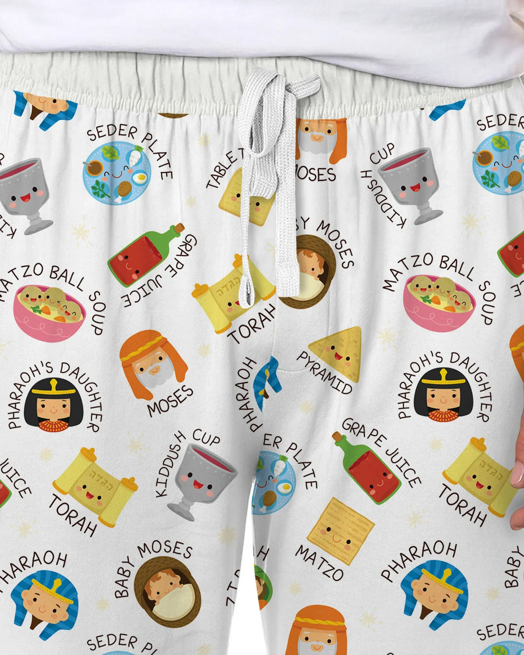 Cute Passover Characters Bamboo Men's Pajama Set