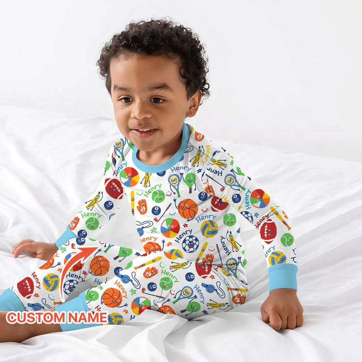 Zweiteiliges Langarm-Pyjama-Set mit Sommerfrüchten