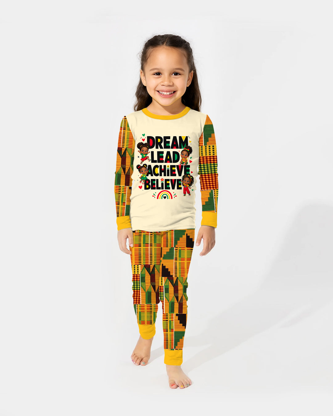Zweiteiliges Langarm-Pyjama-Set mit Sommerfrüchten