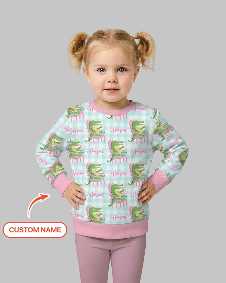 Personalisiertes Preppy Later Gator Bambus Rundhals-Sweatshirt