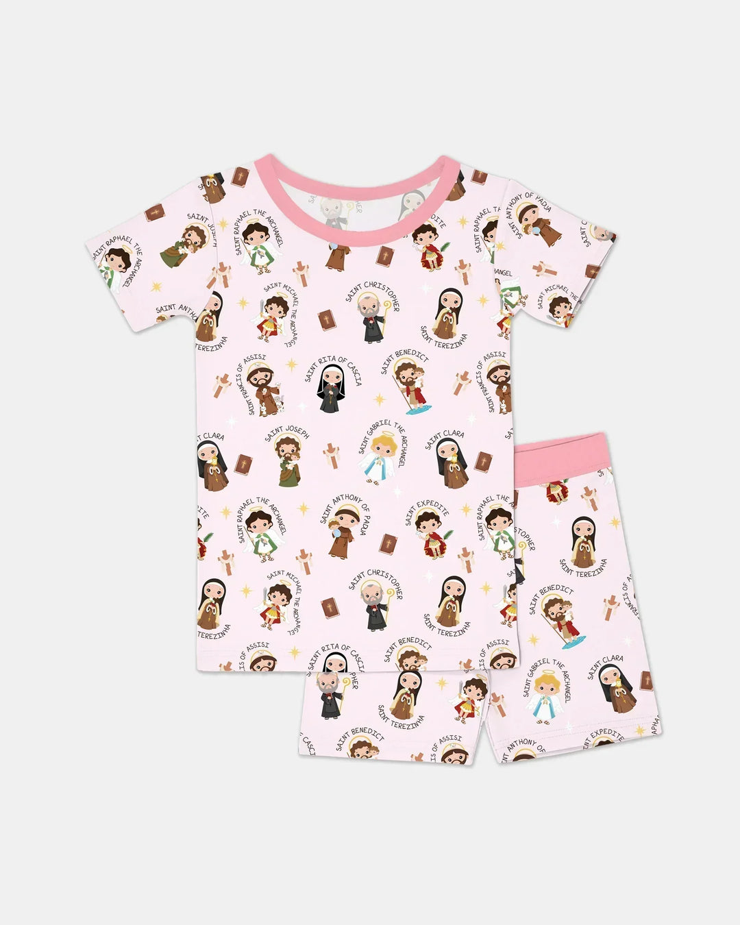 Template Zweiteiliges Pyjama-Set mit kurzen Ärmeln und Shorts