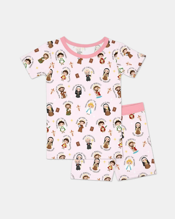 Template Zweiteiliges Pyjama-Set mit kurzen Ärmeln und Shorts