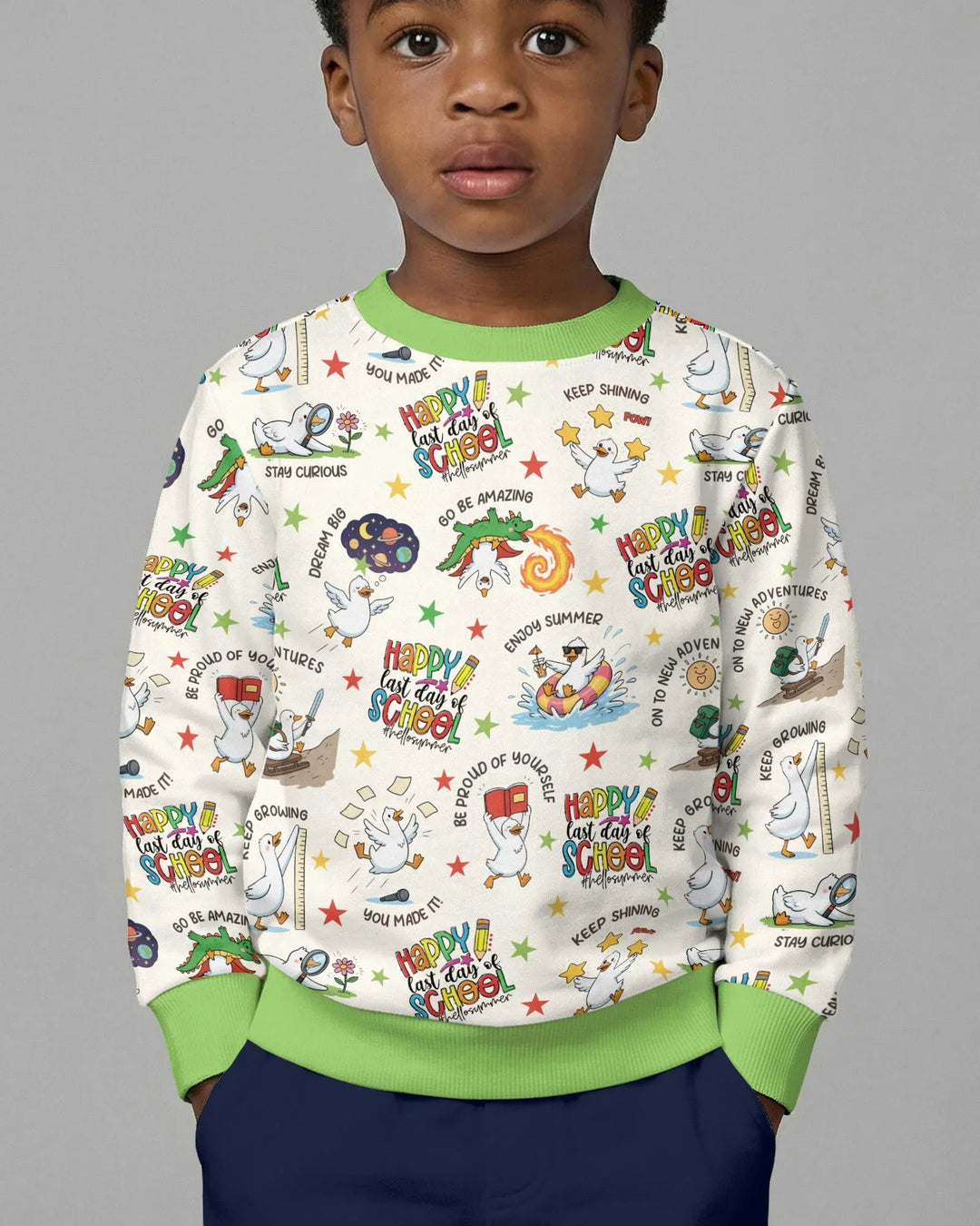 Silly Goose Happy Last Day of School Bambus-Rundhals-Sweatshirt