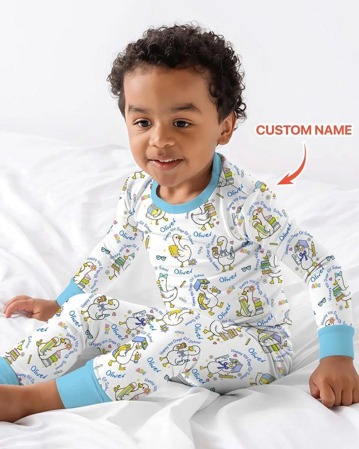 Zweiteiliges Langarm-Pyjama-Set mit Sommerfrüchten
