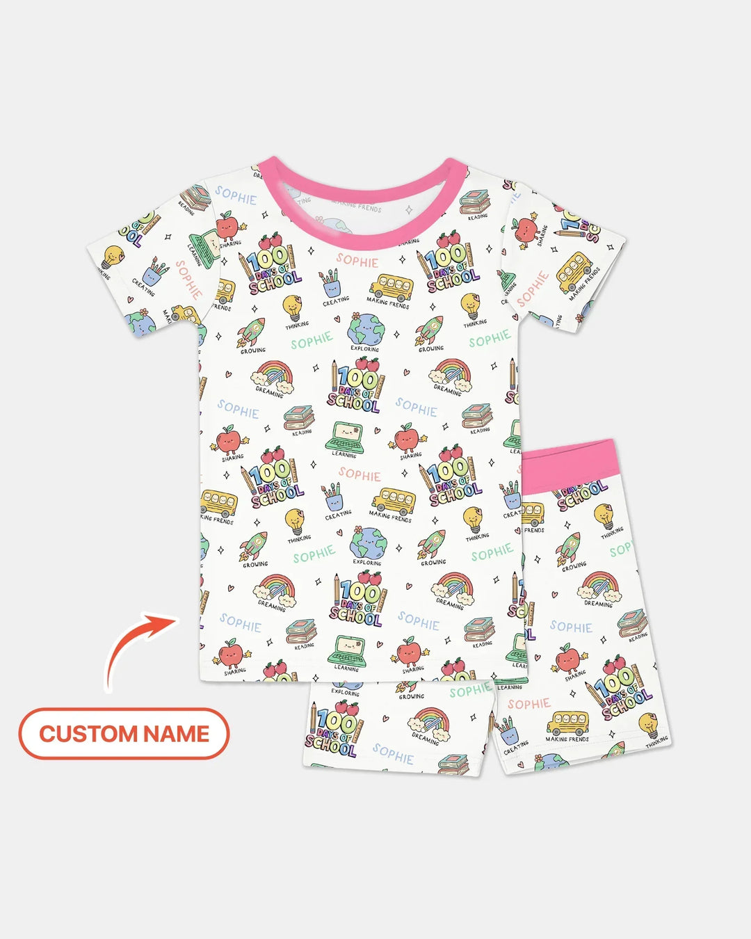 Template Zweiteiliges Pyjama-Set mit kurzen Ärmeln und Shorts