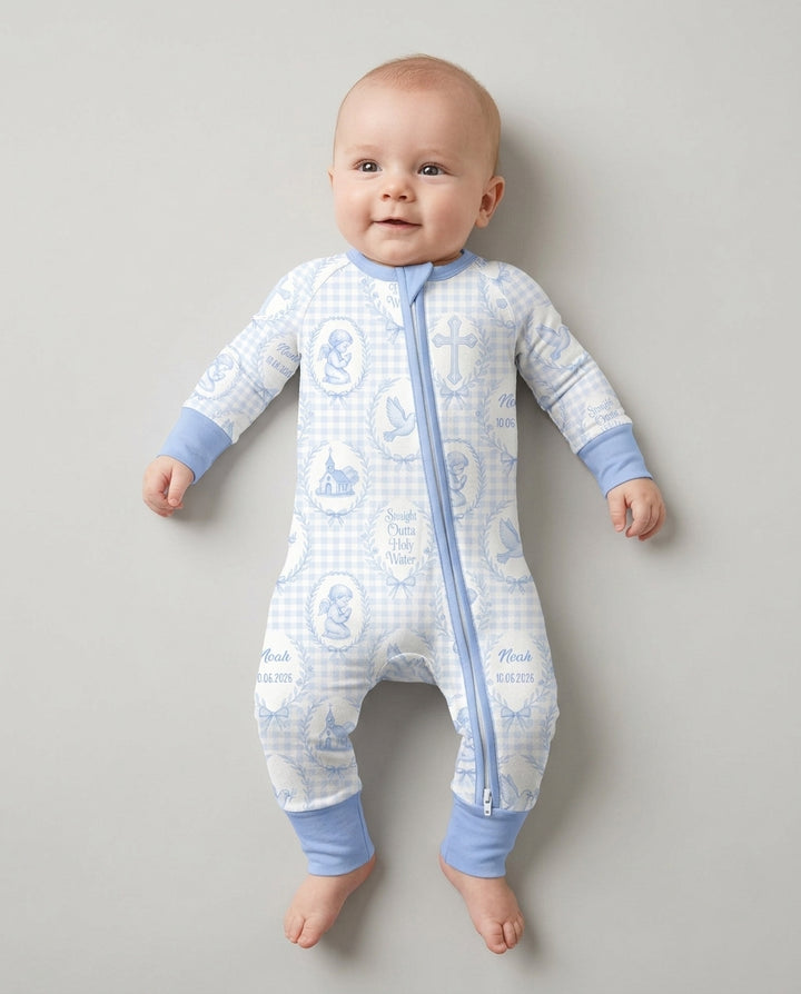 Gerippte Babykleidung mit individuellem Foto - Weich &amp; Skizzenhaft