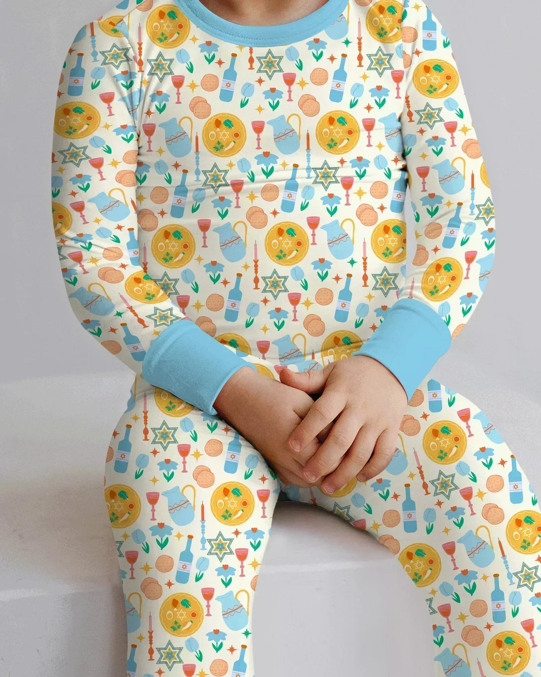 Pesach Sameach Matching Family Bamboo Two Piece Long Sleeve Pajama Set