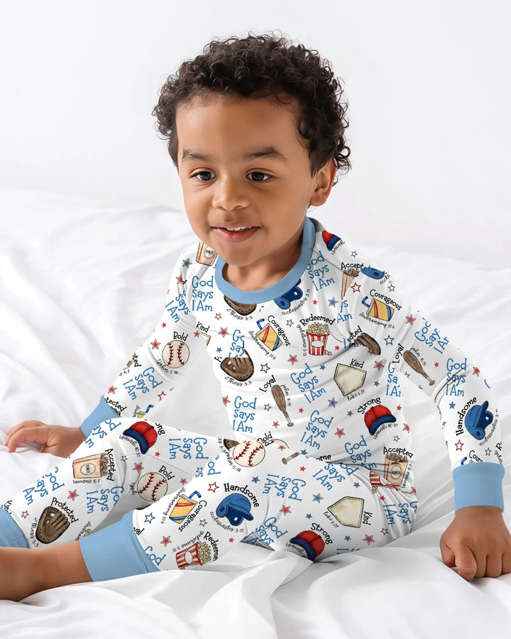 Zweiteiliges Langarm-Pyjama-Set mit Sommerfrüchten