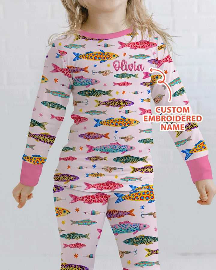 Zweiteiliges Langarm-Pyjama-Set mit Sommerfrüchten