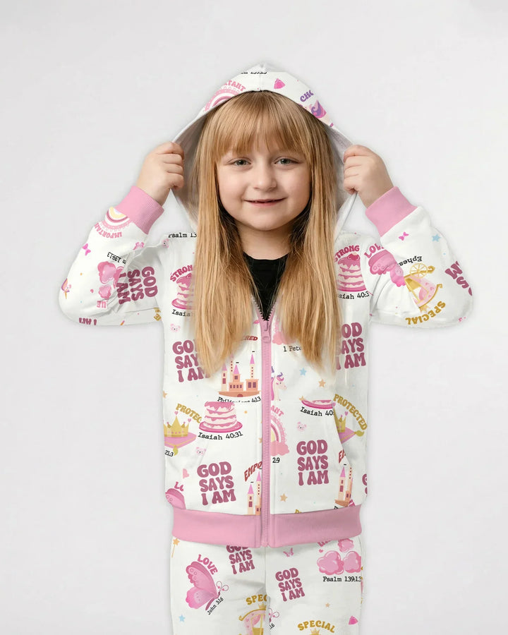 God Says I Am Girl Bamboo Zip Hoodie
