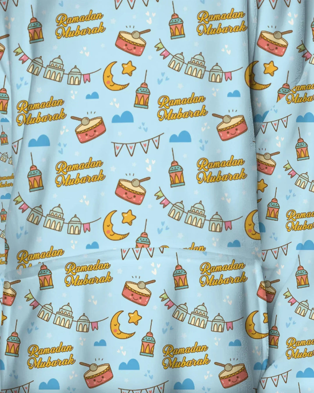 Ramadan Mubarak Wearable Bamboo Blanket Hoodie