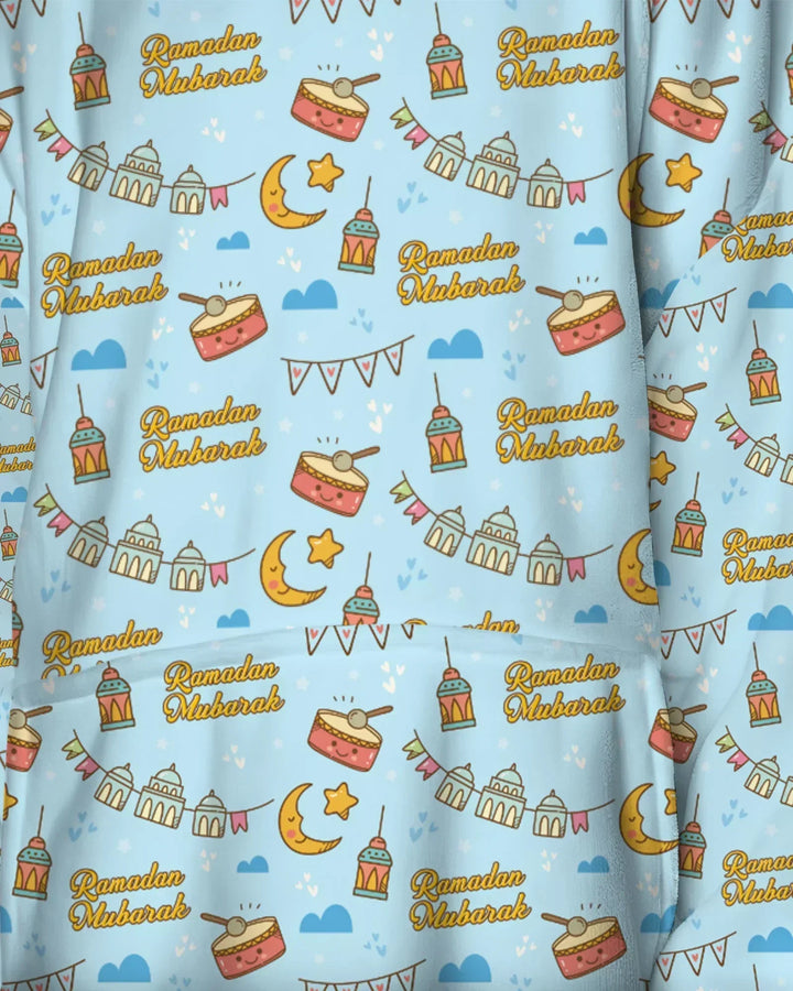 Ramadan Mubarak Wearable Bamboo Blanket Hoodie