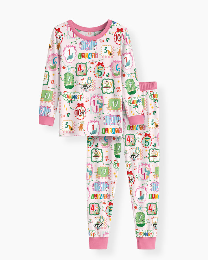 12 Christmas Prayers Bamboo Two Piece Long Sleeve Pajama Set