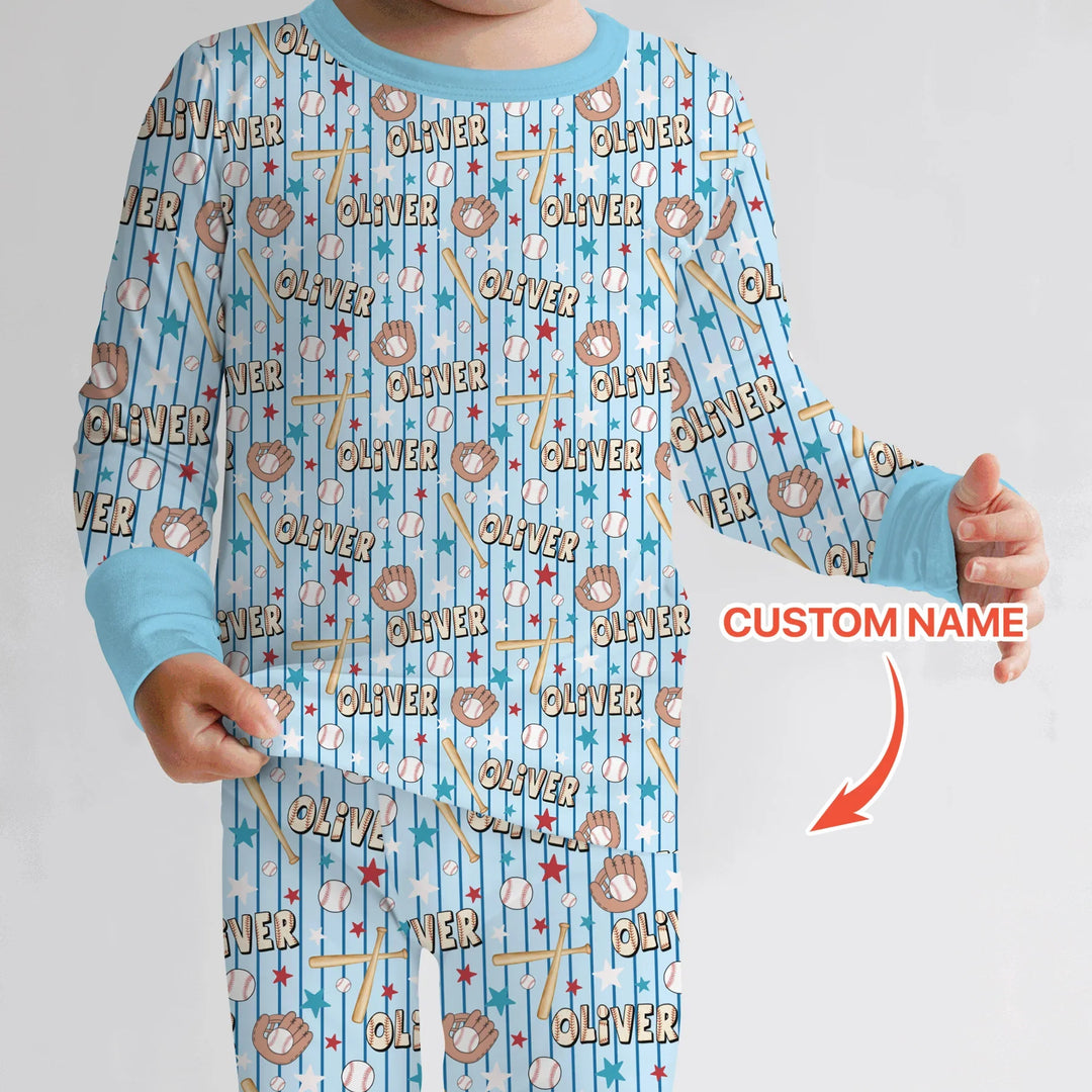 Zweiteiliges Langarm-Pyjama-Set mit Sommerfrüchten