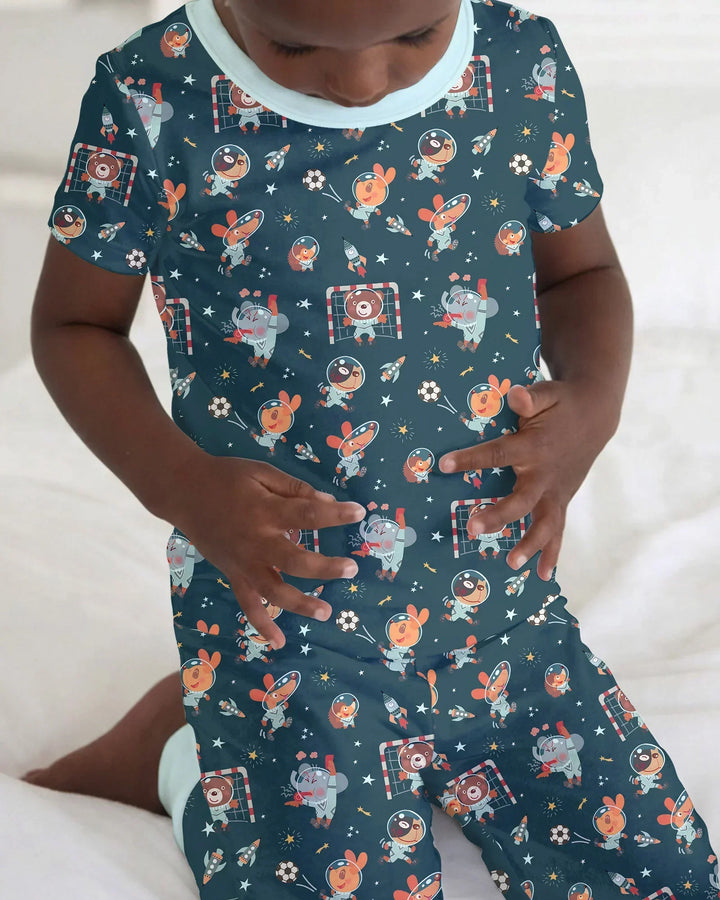 Zweiteiliges, kurzärmliges Pyjama-Set mit Marienkäfern