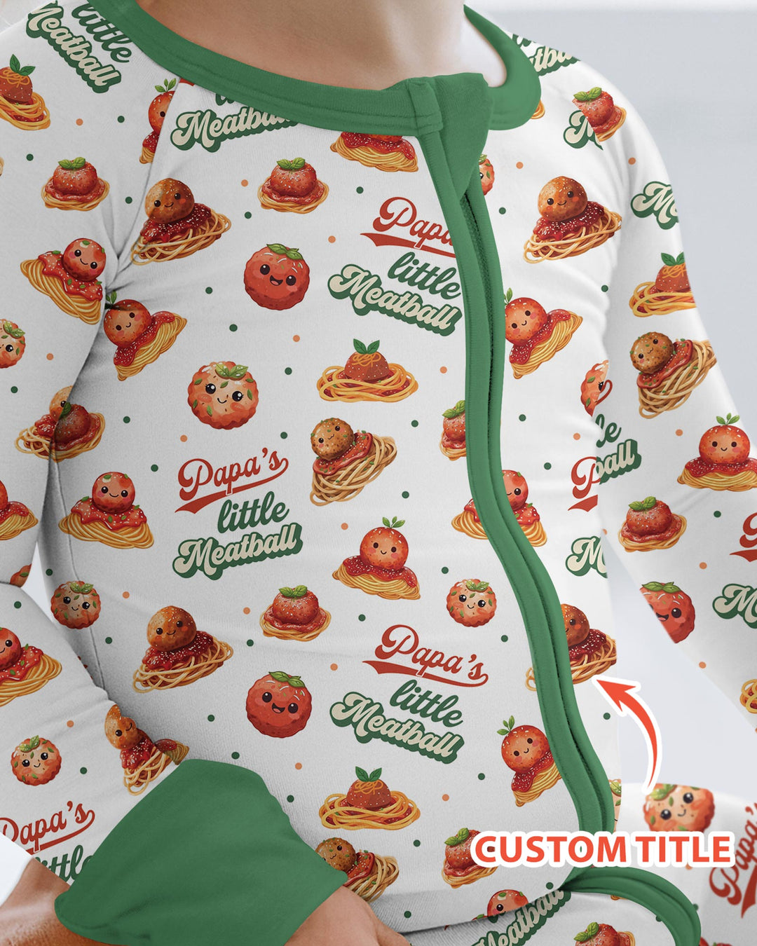 Custom Name Little Meatball Bamboo Convertible Zippy