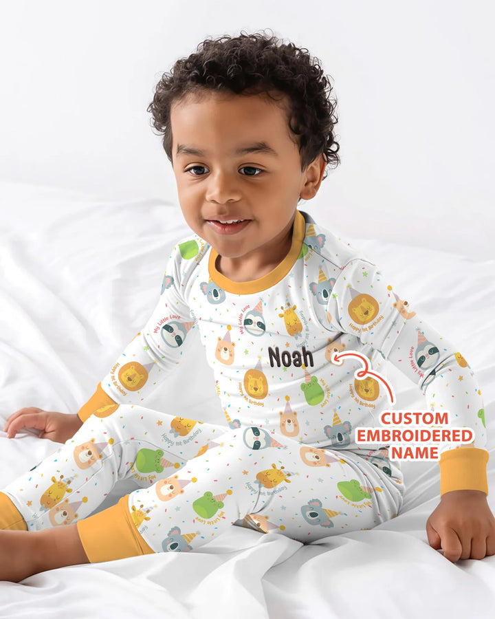 Zweiteiliges Langarm-Pyjama-Set mit Sommerfrüchten