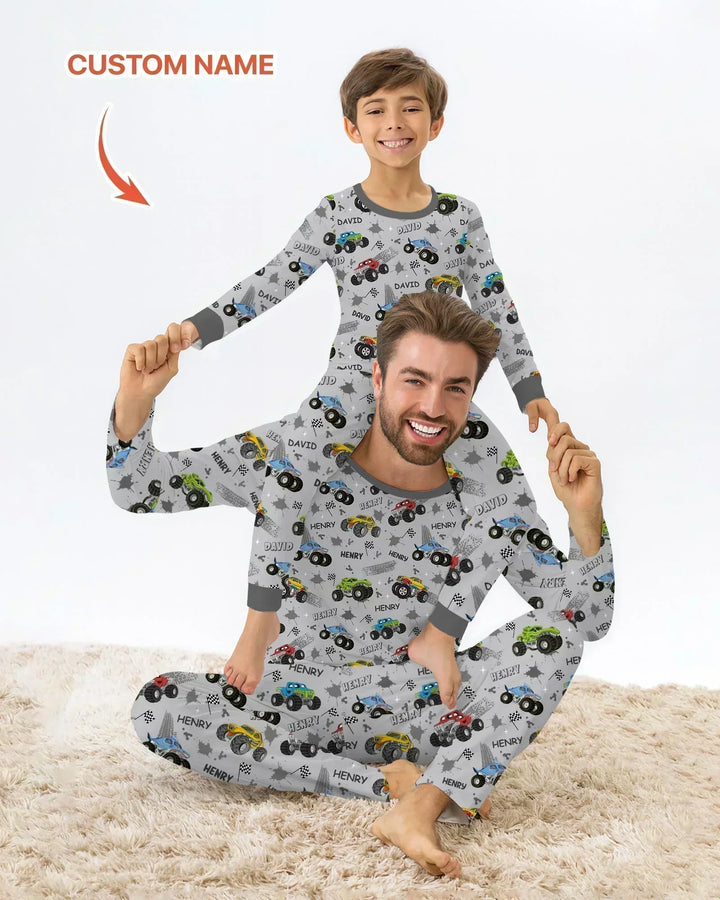 Zweiteiliges Langarm-Pyjama-Set mit Sommerfrüchten