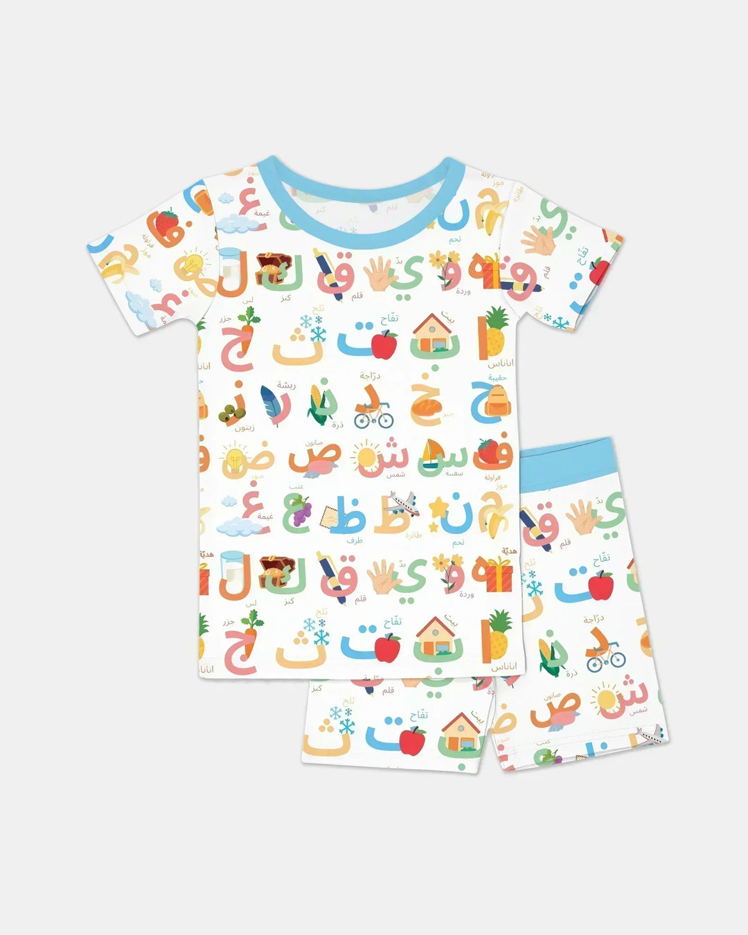 Template Zweiteiliges Pyjama-Set mit kurzen Ärmeln und Shorts
