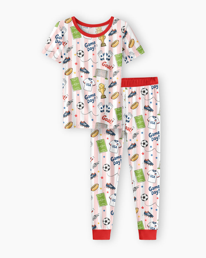 Zweiteiliges, kurzärmliges Pyjama-Set mit Marienkäfern