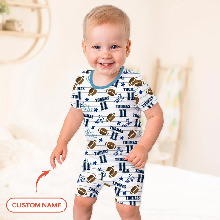 Zweiteiliges Pyjama-Set mit kurzen Ärmeln und Shorts im Sommer-Design