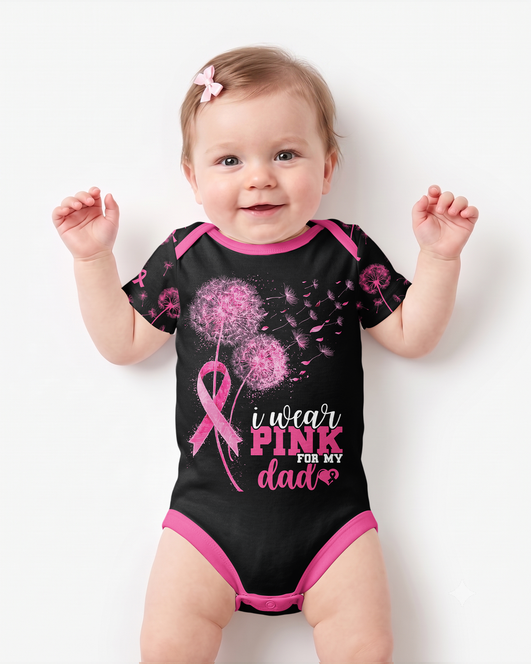 Dandelion Pink For Dad Bamboo Bodysuit