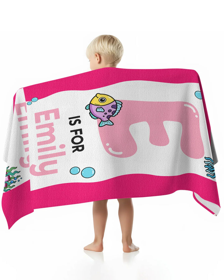 Personalised Ocean Theme Oversized Bamboo Beach Towel