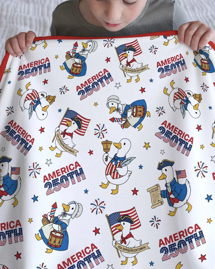 Patriotic Goose Celebrating 250 Years Bamboo Blanket